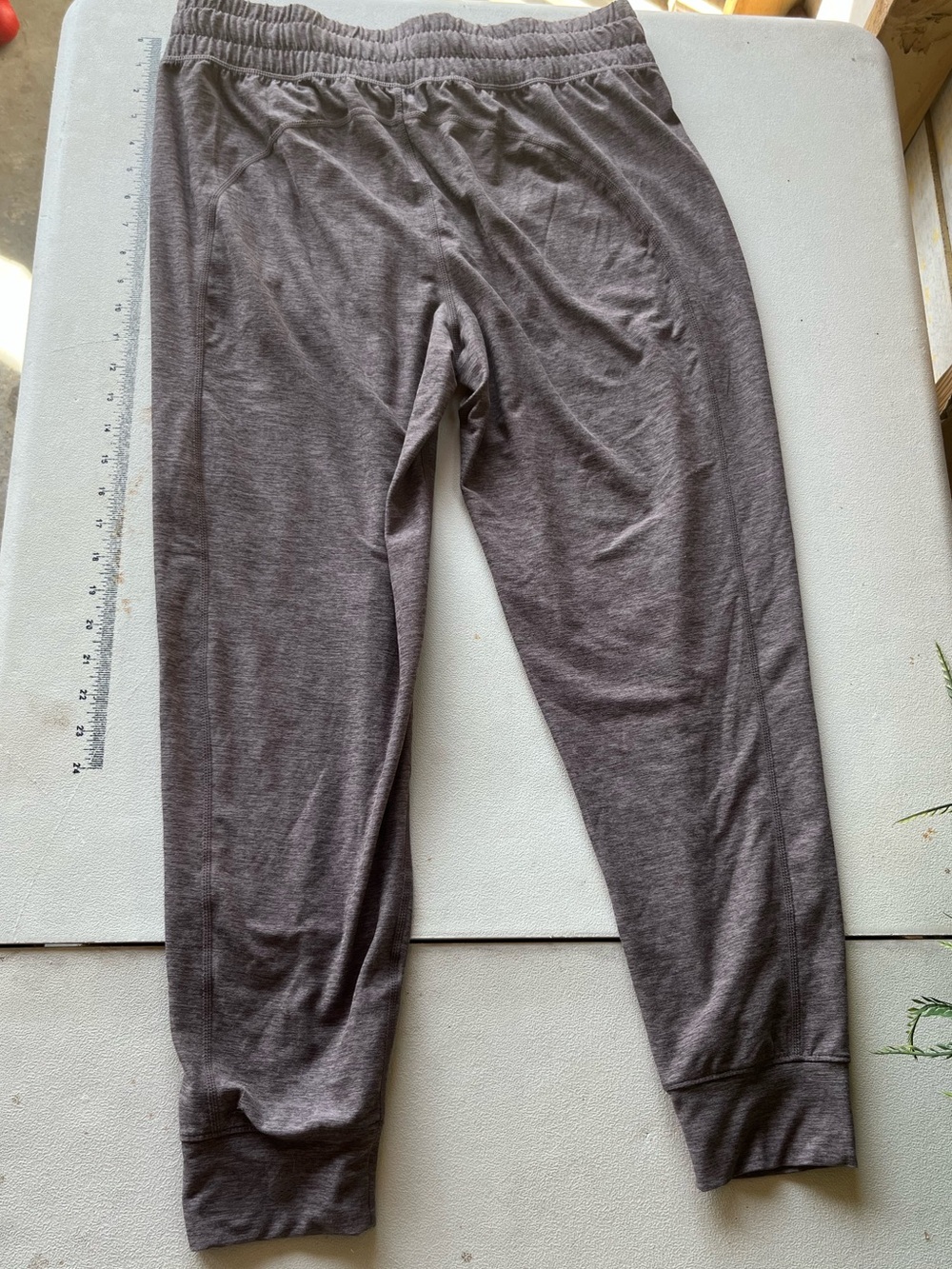 Women's Casual Knit Joggers in Pinkish Purple / Gray Pockets Drawstring Elastic